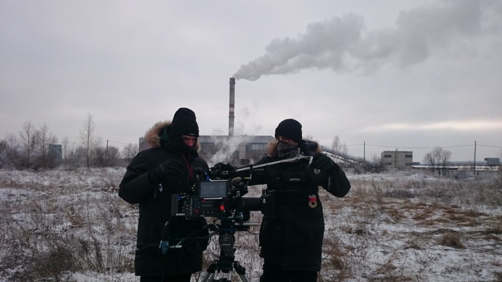 Filming in extreme cold conditions in krasnoyarsk, russia