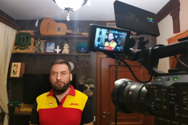 filming branded content for DHL in Moscow